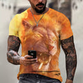 Camiseta Masculina 3D Manga Curta Felines