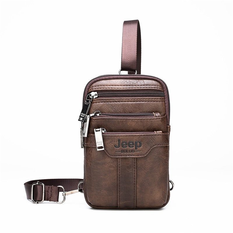 Bolsa Masculina Transversal de Couro Jeep Original