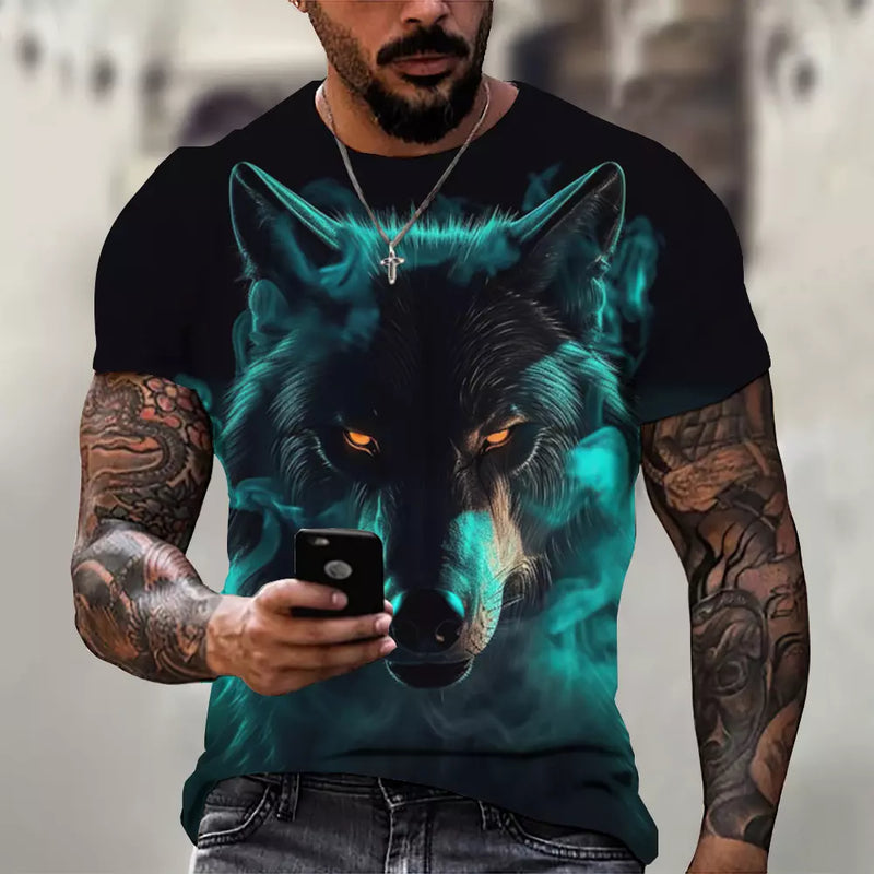 Camiseta Masculina 3D Manga Curta Felines