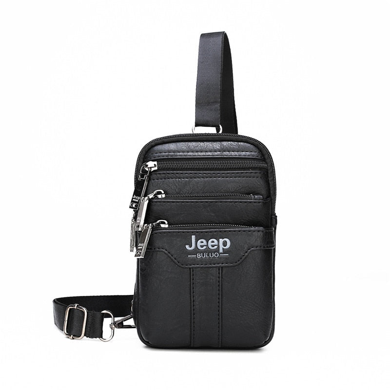 Bolsa Masculina Transversal de Couro Jeep Original