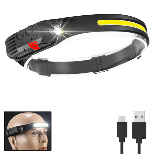Lanterna de Cabeça Com Sensor À Prova D'água