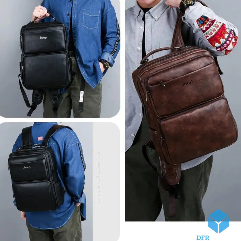 Mochila Masculina de Couro Grande - Jeep Buluo