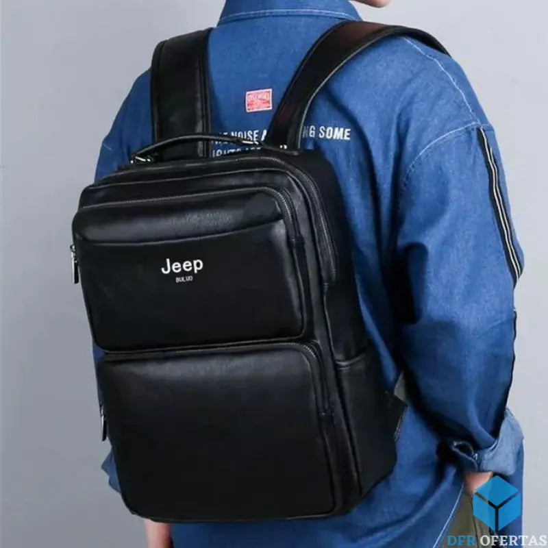 Mochila Masculina de Couro Grande - Jeep Buluo
