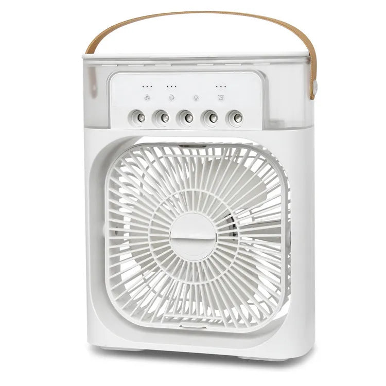 Mini Ventilador e Umidificador de Ar Portátil 3 em 1