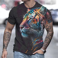 Camiseta Masculina 3D Manga Curta Tiger Max