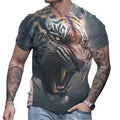 Camiseta Masculina 3D Manga Curta Tiger Max