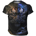 Camiseta Masculina 3D Manga Curta Tiger Premium