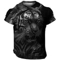 Camiseta Masculina 3D Manga Curta Tiger Premium