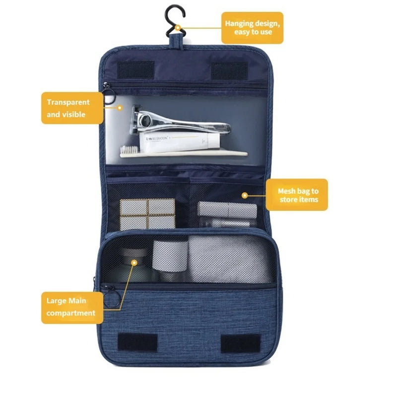 Bolsa de higiene portátil com gancho pendurado, à prova d'água, feminina, banheiro, armazenamento de cosméticos, grande capacidade, viagem, homens, maquiagem
