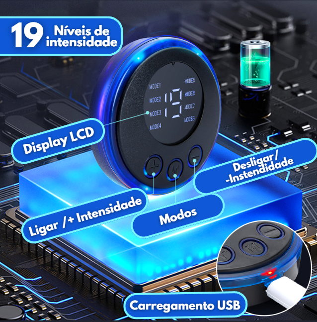 Eletroestimulador Muscular Magnético 8 em 1 + Brindes