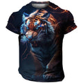 Camiseta Masculina 3D Manga Curta Tiger Premium