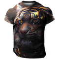 Camiseta Masculina 3D Manga Curta Tiger Premium