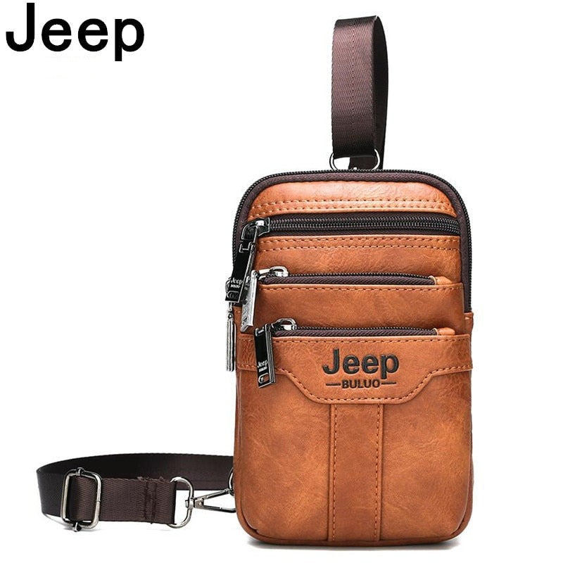 Bolsa Masculina Transversal de Couro Jeep Original