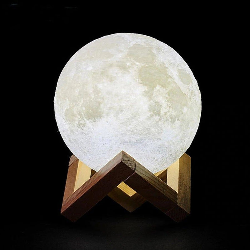 Luminária Decorativa Abajur Lua Cheia 3d 16 Cores