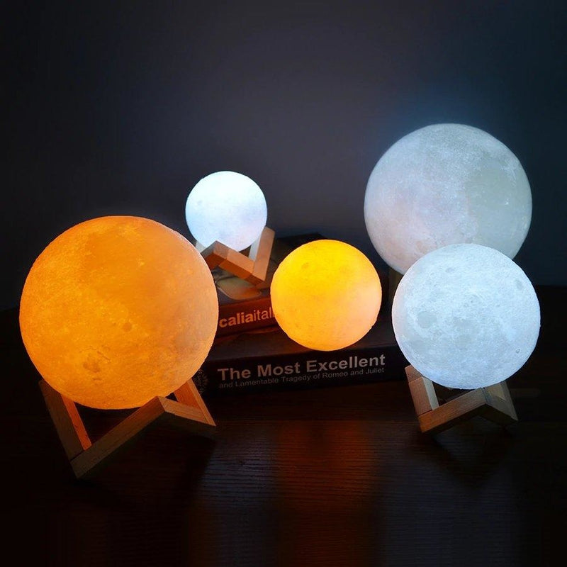 Luminária Decorativa Abajur Lua Cheia 3d 16 Cores