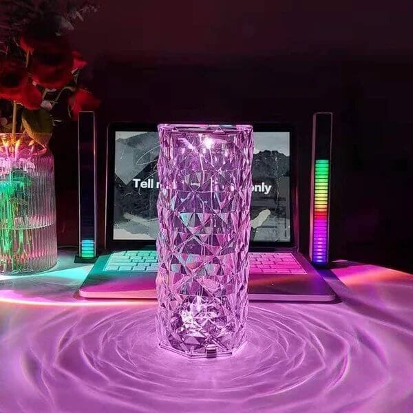 Luminária de Luxo Cristal Para Mesa Touch Usb
